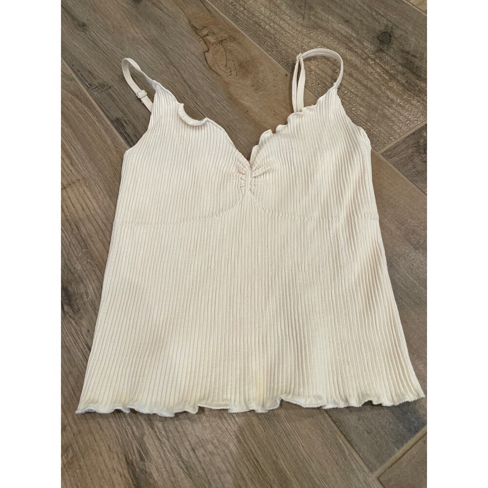 Out from Under by Urban Outfitters Bundle (2) Blue/Cream Cropped tank Tops. XS/S - Picture 2 of 7